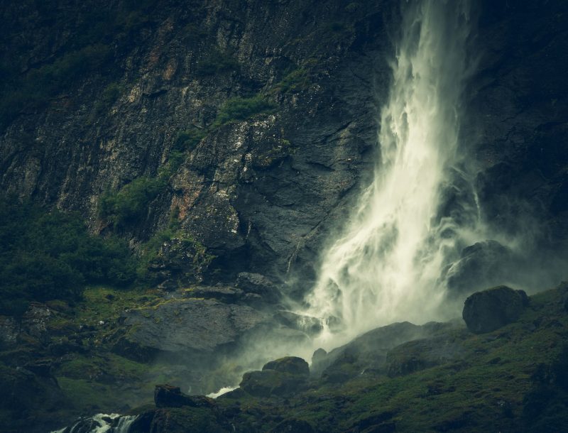 Scenic Norwegian Waterfall